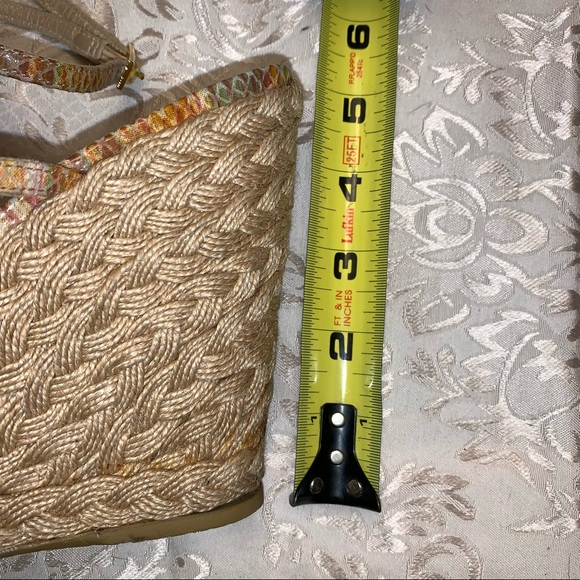 Stuart Weitzman Pastel Multicolor Leather Wedge Heels 8M - Picture 8 of 9